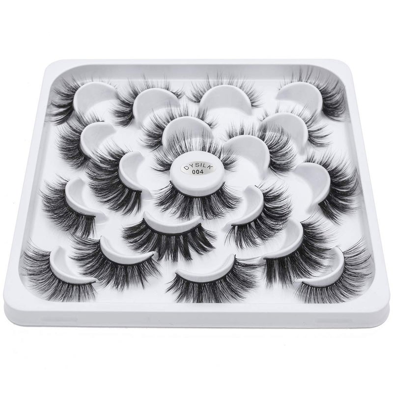 DYSILK Mink Lashes Fake Eyelashes - Mink Eyelashes Fluffy 10 Styles Mixed Pairs 6D Faux Lashes Pack Lashes Natural Look Wispy Fluffy Cat Eye Reusable False Eyelashes - Image 2